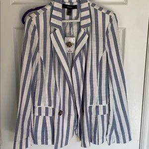NWT white and blue linen blazer! NEVER WORN